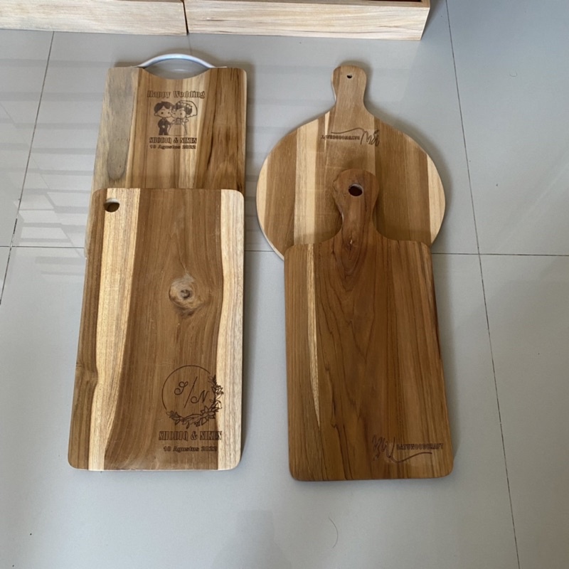 Custom Grafir Talenan Kayu Jati Wooden Cutting Jati