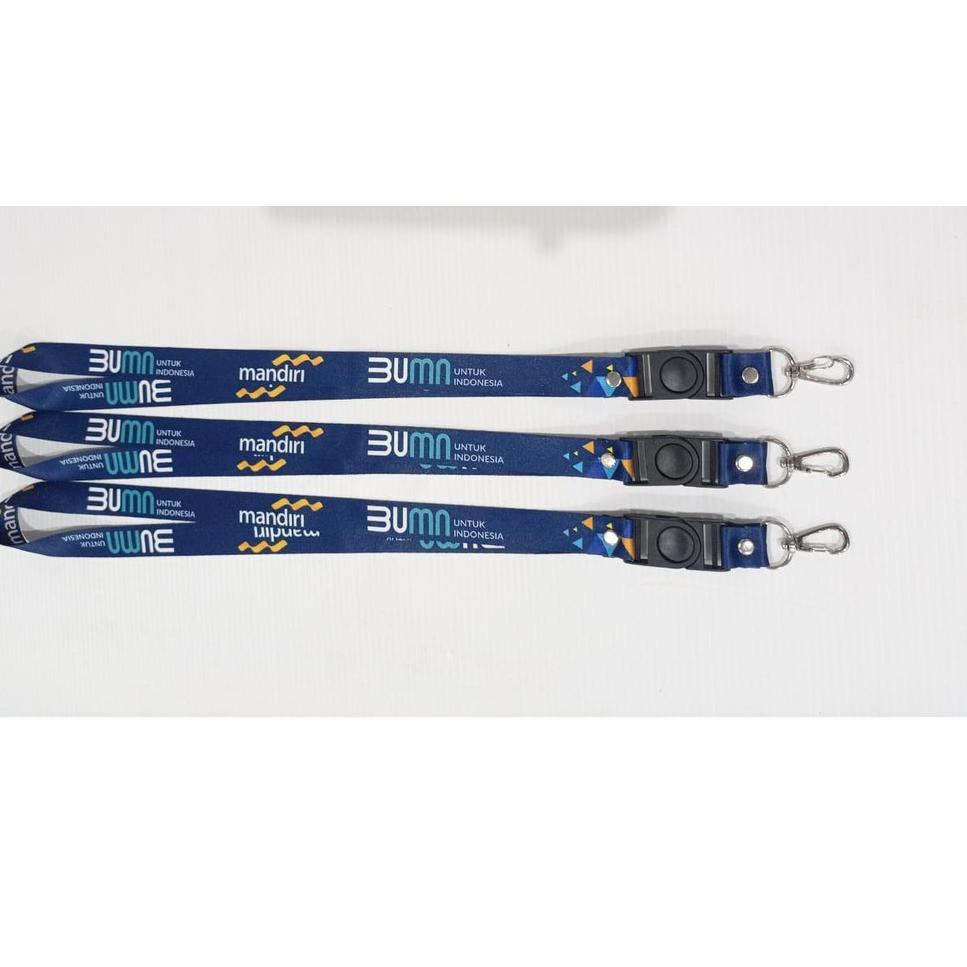 

◀ Lanyard BUMN Mandiri / Lanyard Mandiri BUMN Full Design Printing SBY ➮