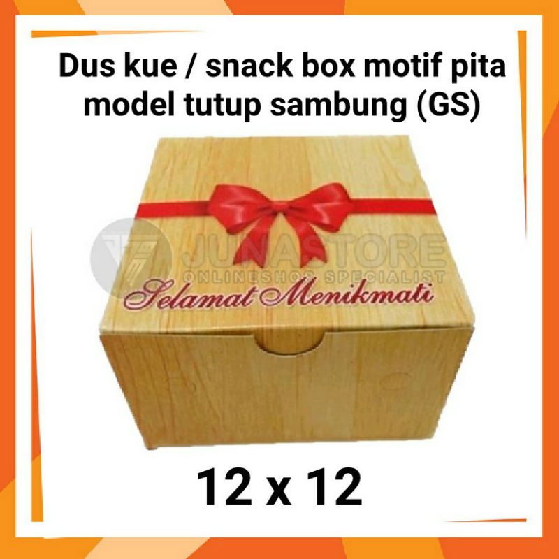 

Dus kue / Snack box pita GS (model tutup sambung) / snack box ukuran 12x12