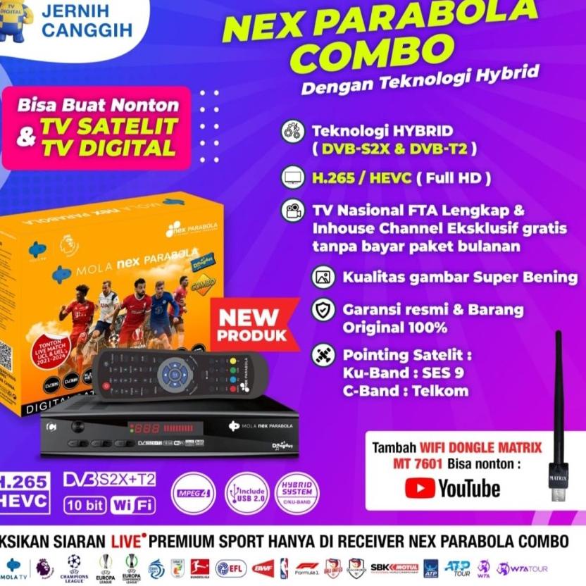 Big Sale Receiver STB TV DIGITAL NEX PARABOLA COMBO Bonus ALL channel 1 bulan MOLA TV