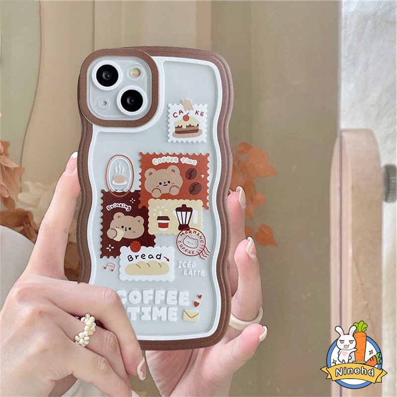 Soft Case Silikon Transparan Motif Kartun Beruang Untuk iPhone 14 13 12 11 Pro Max X Xr Xs Max 8 7 6 6s Plus