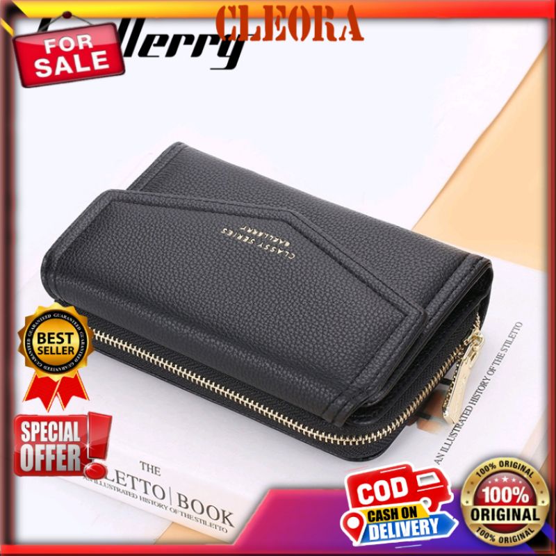 Dompet Wanita BAELLERRY Original Lipat Bahan Kulit PU Leather Premium Kekinian Anak Muda Cewek Perem