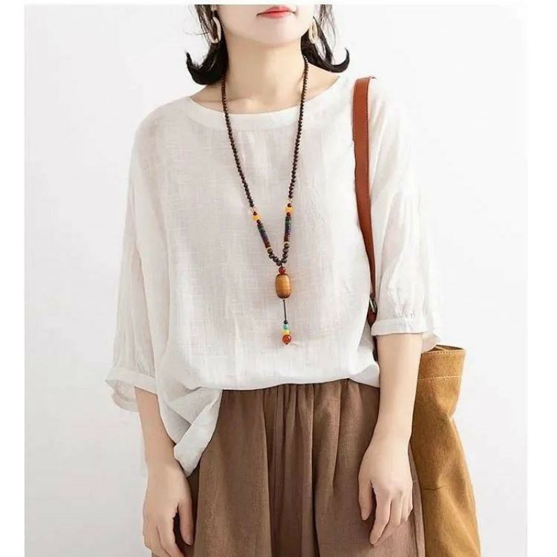 Blouse wanita serut bawah - Blouse happy kekinian