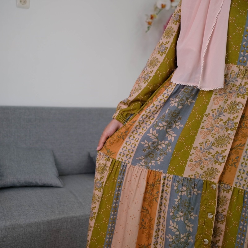 GAMIS IBU DAN ANAK GAMIS COUPLE GAMIS FLOWER ETNIK
