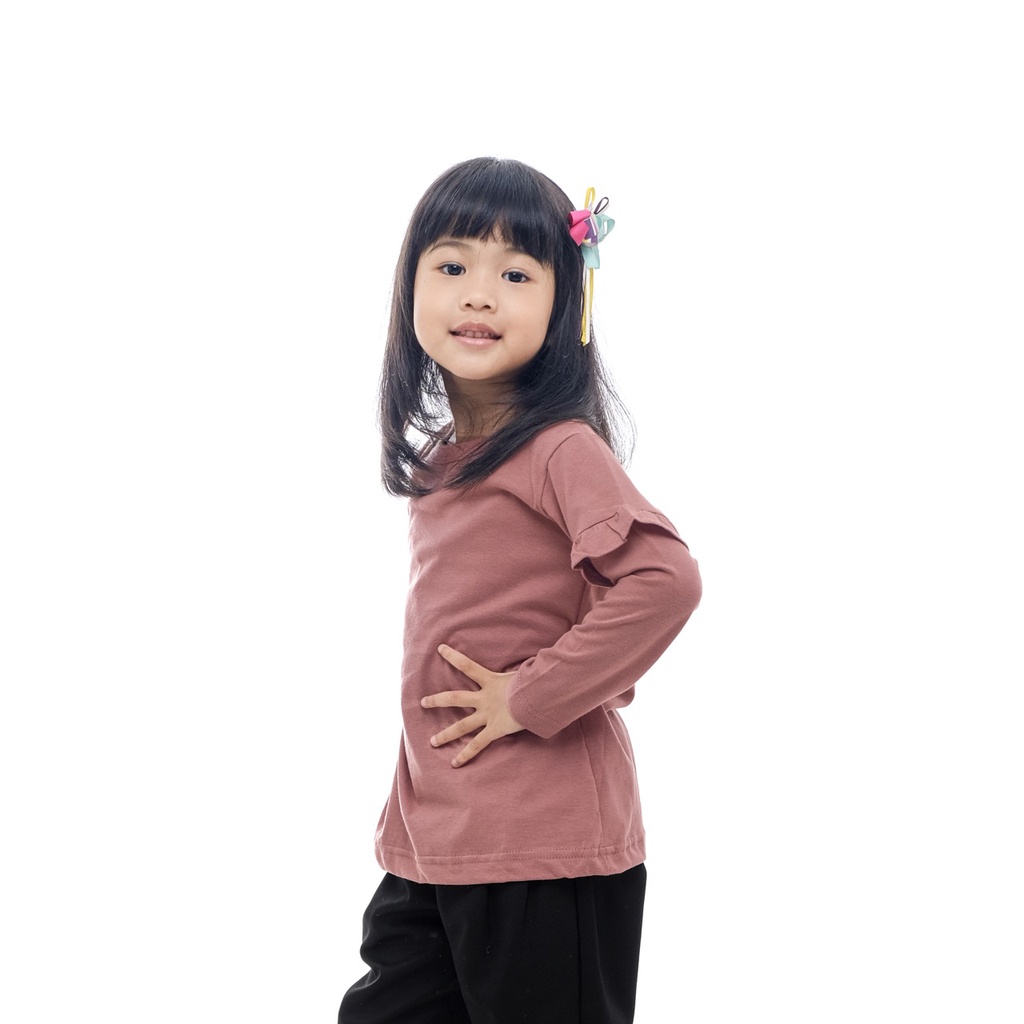 BAJU ANAK PEREMPUAN / KAOS ANAK PEREMPUAN / PAKAIAN ANAK CEWEK POLOS RAMPEL TANGAN DUSTY ROSE BRAND SUPERKSIDCLOTH 1 - 11 TAHUN