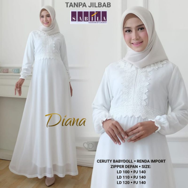 gamis putih diana by sabila