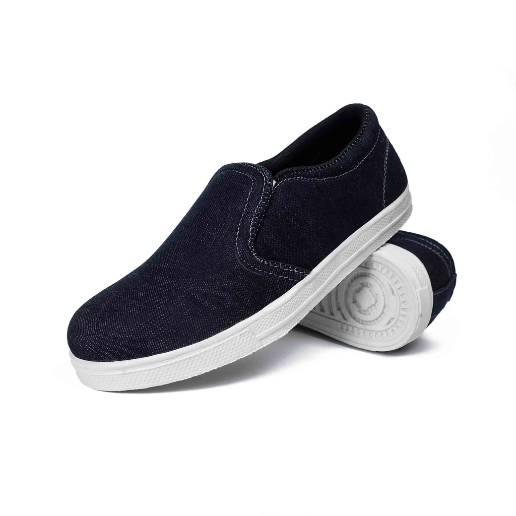 Sepatu Kasual Pria Slip On Canvas SC 01 NAVY