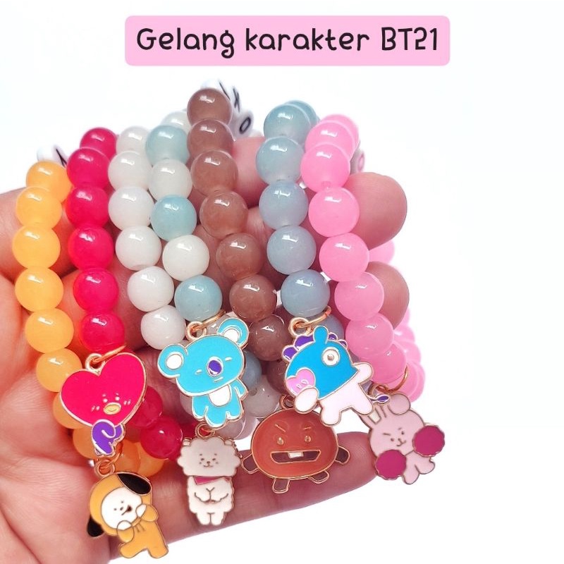 Gelang karakter BT21 bisa request pakai nama