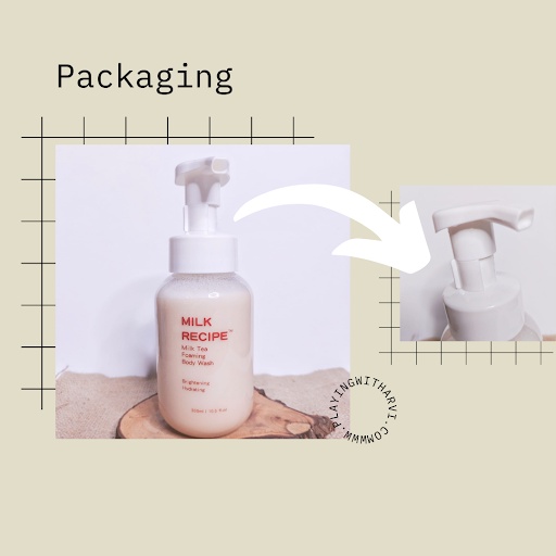 MILK RECIPE MILK TEA FOAMING BODY WASH 300 ML SABUN MANDI MENCERAHKAN