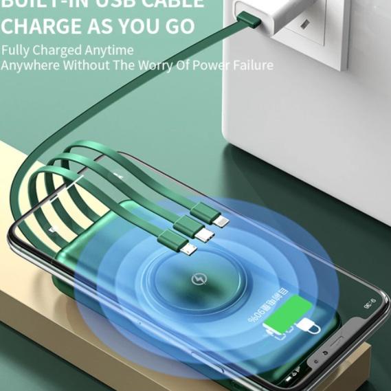 Harga Termurah Powerbank 20000 mAh Wireless Charger For iPhone 11 X XR Huawei mate30 LED Display Wit