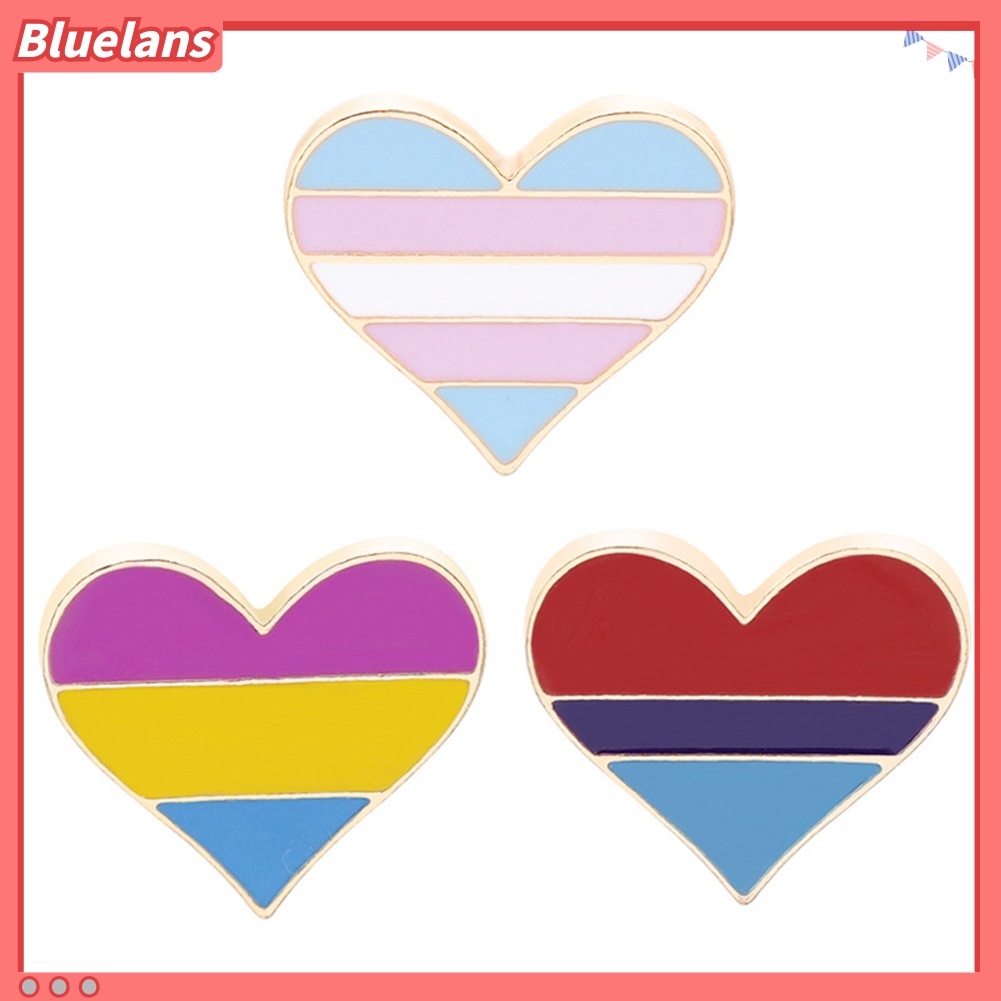 Bluelans Cute Rainbow Heart Enamel Brooch Pin Gay Pride Metal Badge Hat Collar Jewelry