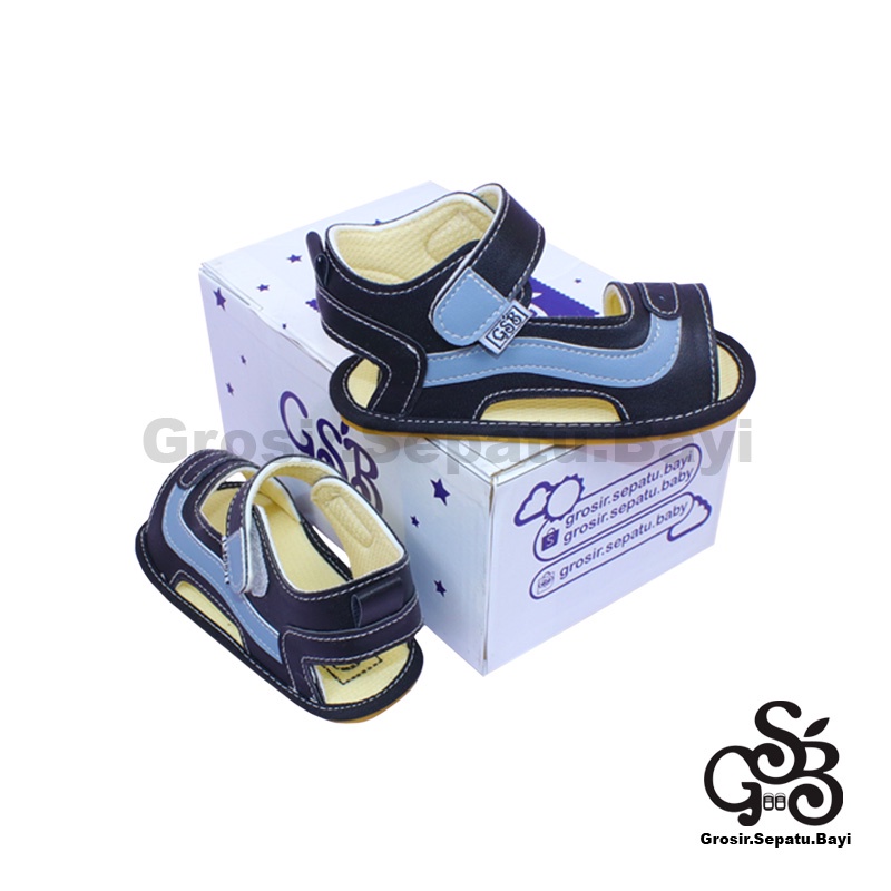 sendal bayi sepatu bayi sandal bayi  laki laki perempuan prewalker bayi  umur 2 - 12 bulan model casual S07 polos HITAM ringan fleksibel &amp; Anti Slip