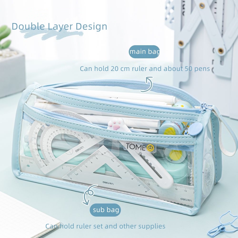 

Kotak Pensil Anak Perempuan Korean Style,Tpu Kotak Pensil Bening Transparan,Tempat Pensil