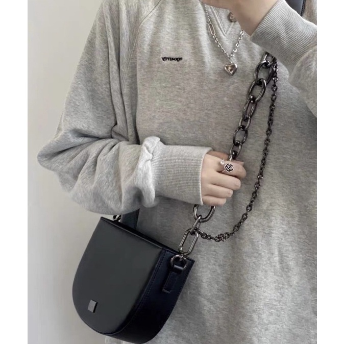 Tas Selempang Kulit Wanita Tas Cewek Bahu Slingbag Rantai Saddle Bag GS 520