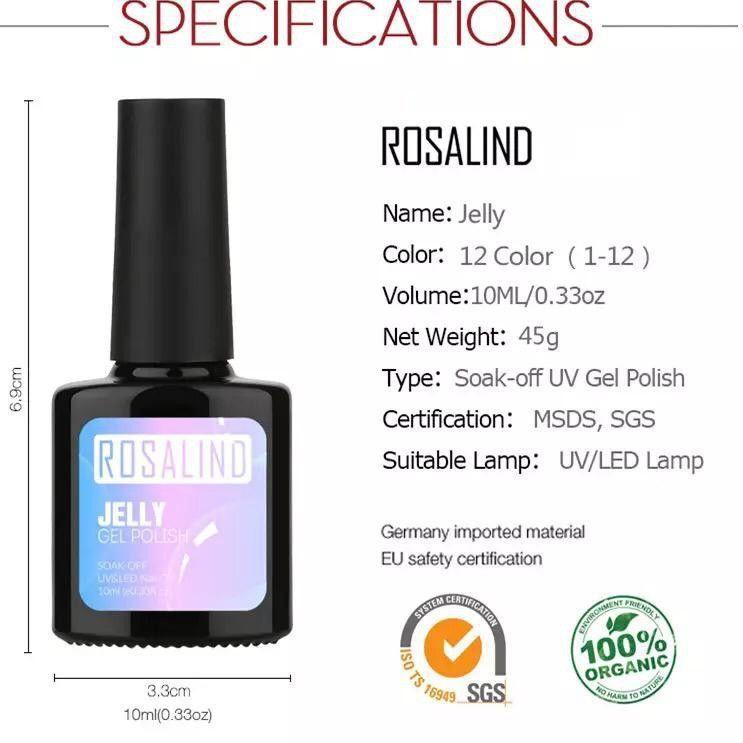 ODS.18Oc22o– ROSALIND 10 mL Jelly Series Gel Nail Polish UV LED Nail Art / Kutek / Cat Kuku