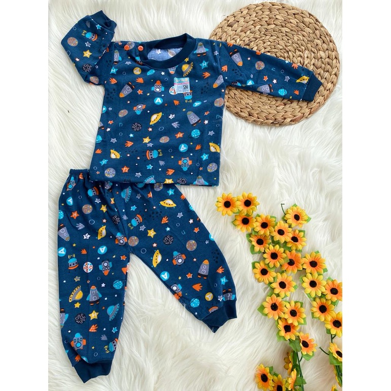 (NEW) baju bayi lucu motif printing hany baby setelan PANJANG 3-12 bulan