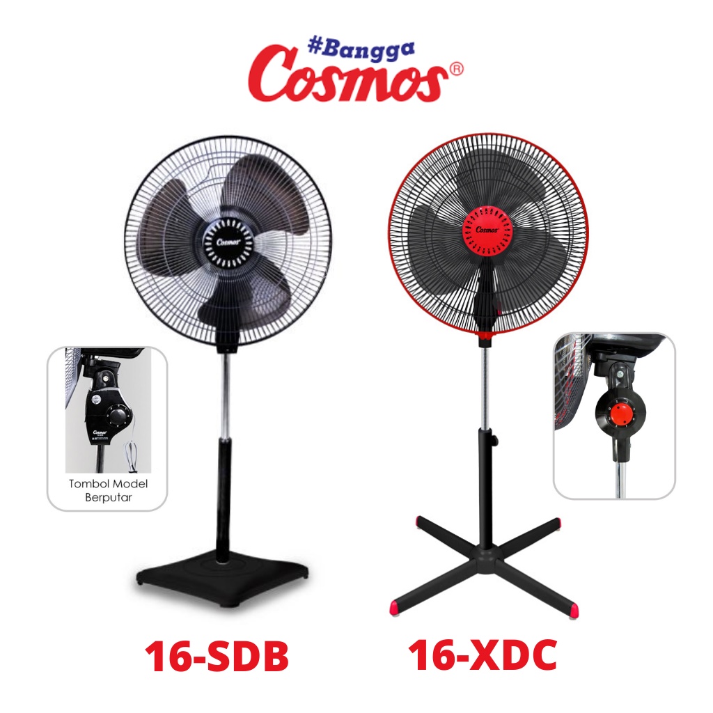 Jual Kipas Angin Cosmos 16SDB / 16XDC Berdiri Tumpu 16 Inch Stand Fan