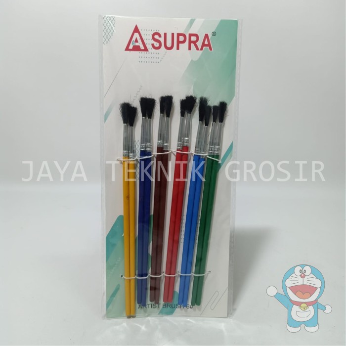 

Hemat Kuas Lukis / Kuas Cat Air / Kuas Warna Warni Supra Ukuran 6, 8, 10 Berkualitas