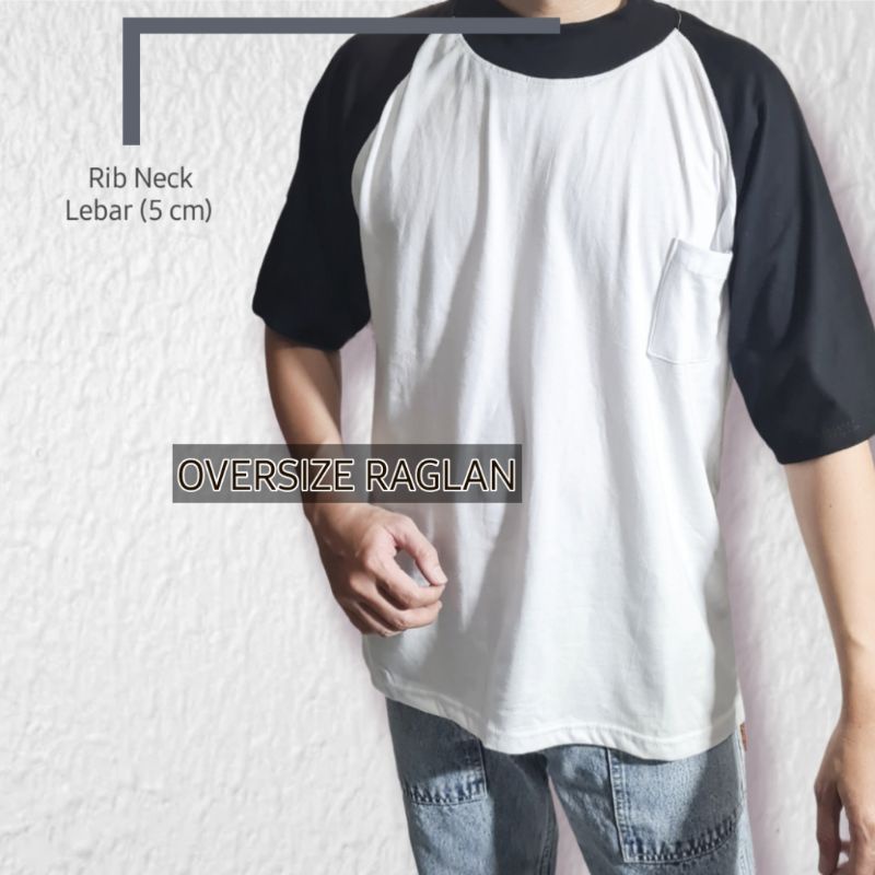 KAOS OVERSIZE HIGH NECK raglan pocket / oversize polos unisex