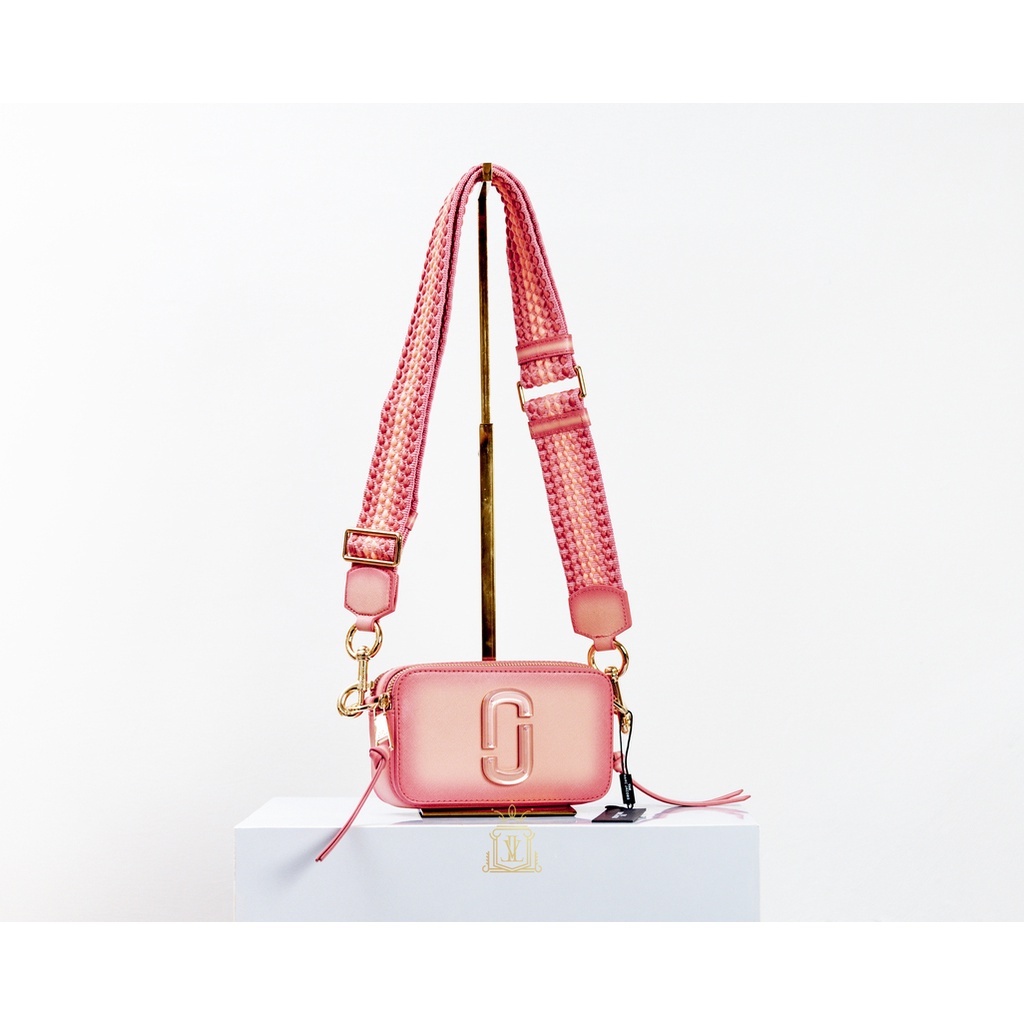 Marc Jacobs The Fluoro Edge Snapshot Crossbody Bag - Peach Multi [100% Original]