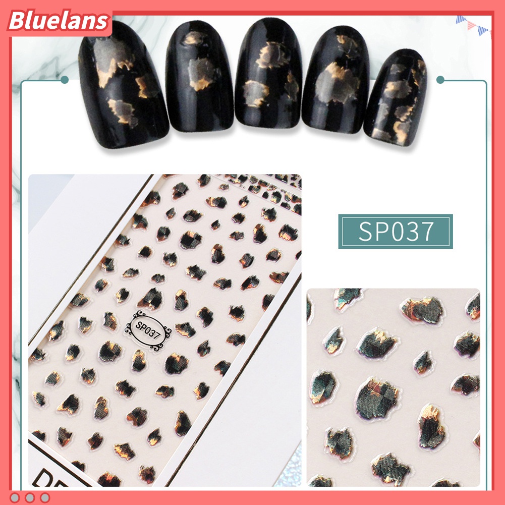 (In Stock) Kacamata Hitam Lensa Warna Warni ♡Stiker Kuku 3D Motif Snowflake / Bunga / Bintang Anti Air Untuk Dekorasi Nail Art