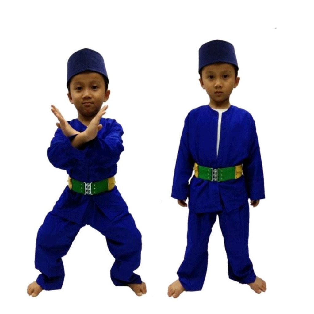 SETELAN BAJU PANGSI ANAK/BAJU CELANA TRADISIONAL BETAWI SABUK+PECI