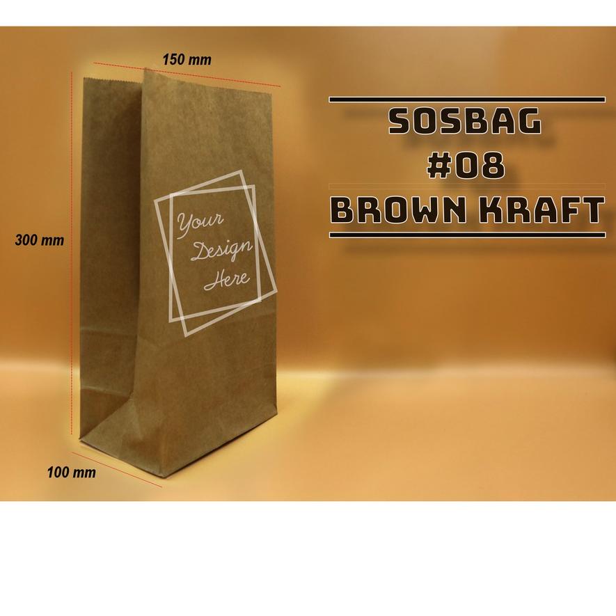 

Terjangkau - PAPER BAG - SOS BAG KODE 08 - BROWN KRAFT - KANTONG KERTAS KENTANG ROTI - 100 PCS . .. . ..