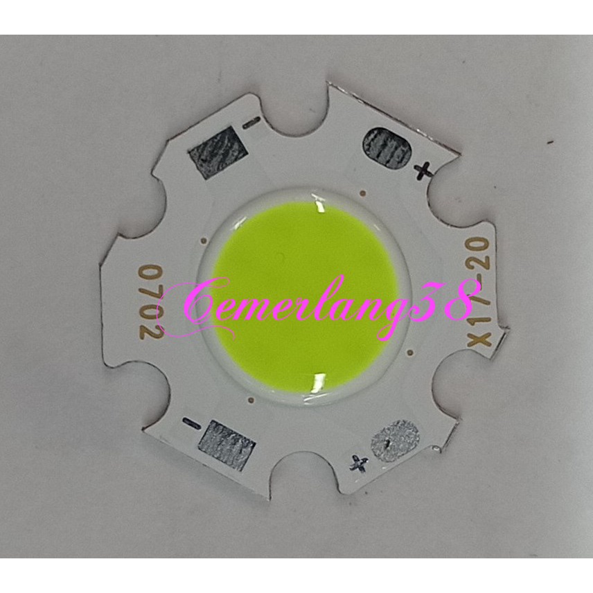 HPL 7W COB / High Power Hijau 10-20 mm LED 7 Watt Chips On Board green