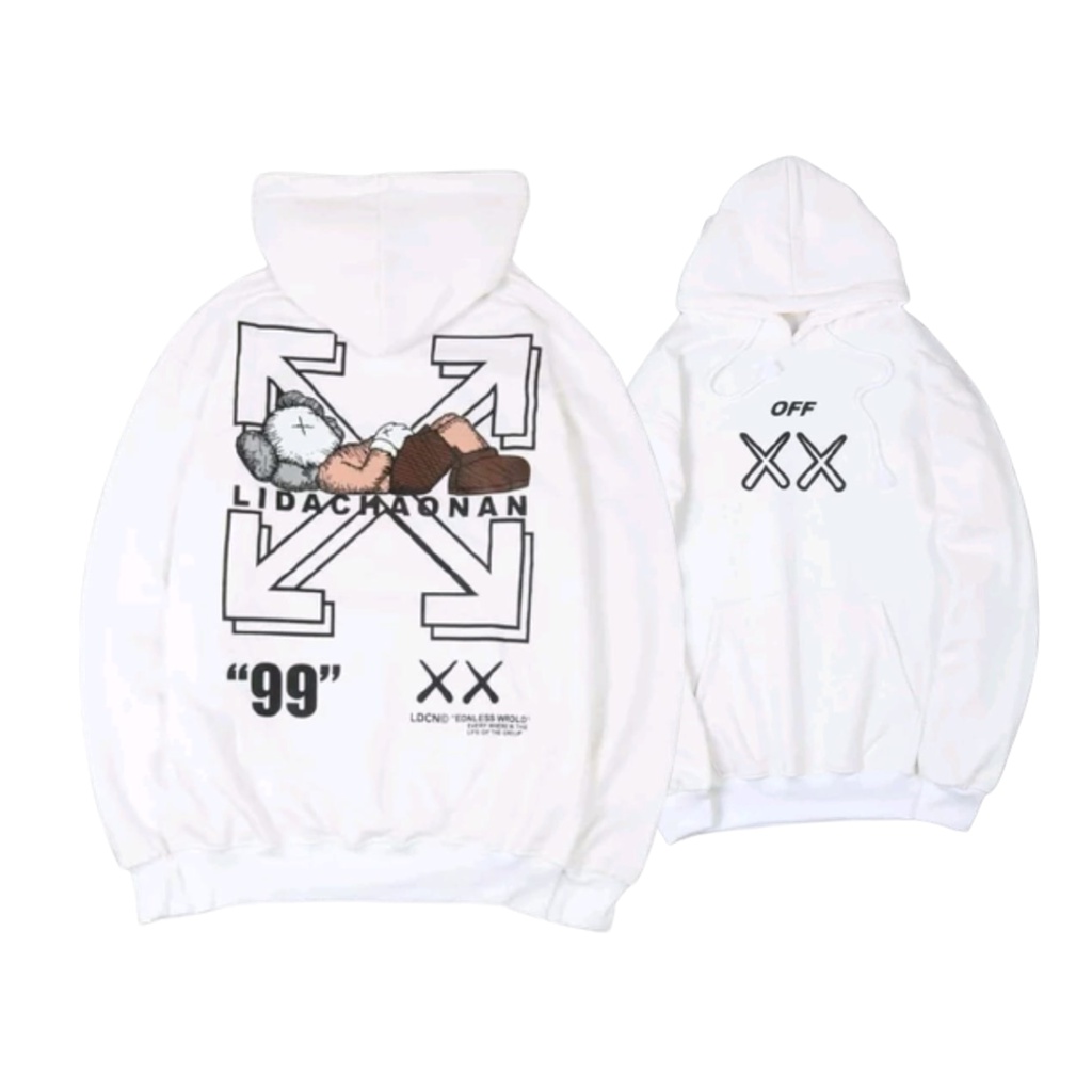 Hoodie Off White Jumper Jaket Distro bandung hodie sweter Off White ( Premium Fleece ) full sablon L- XXL