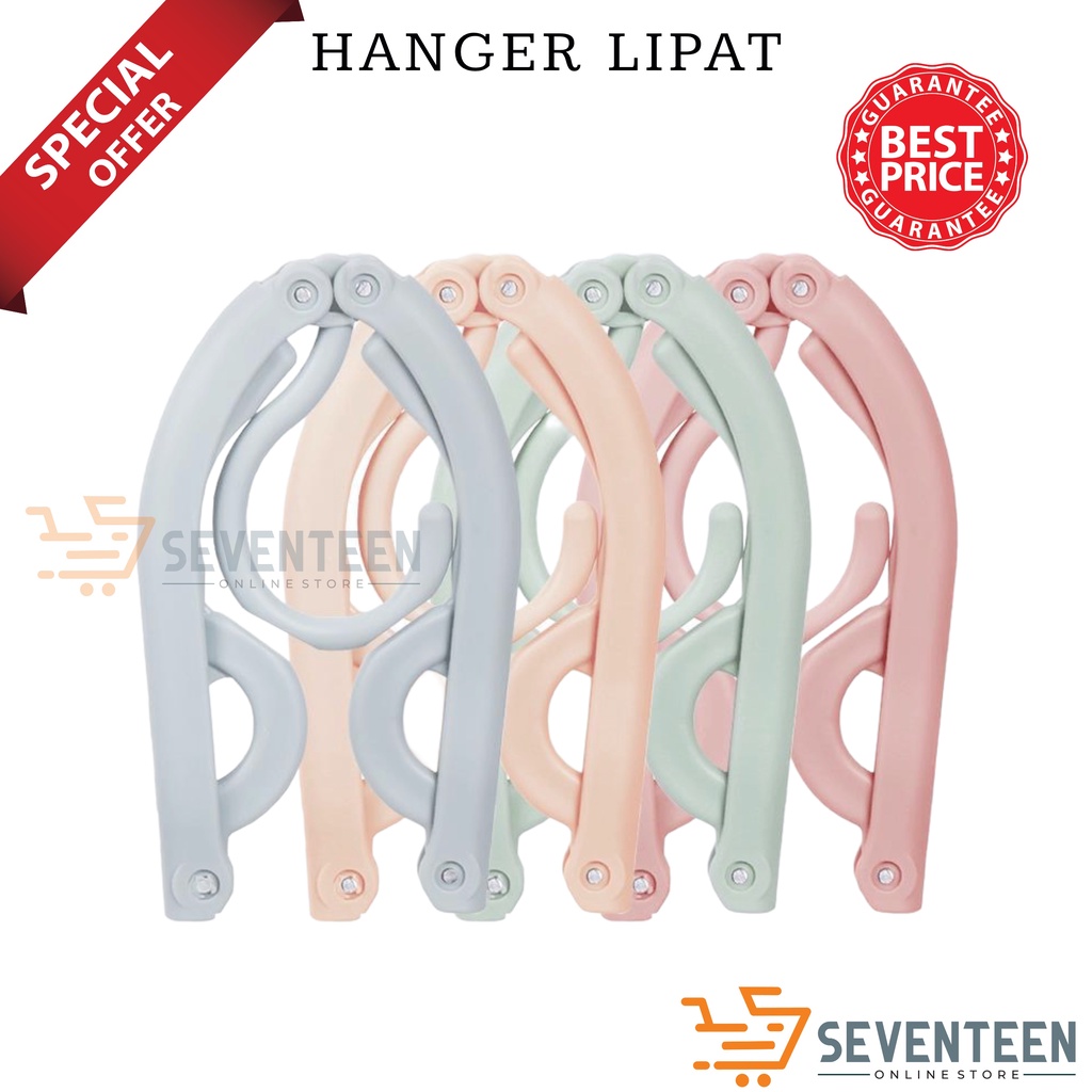 SEVENTEEN HANGER LIPAT MAGIC GANTUNGAN PAKAIAN BAJU LIPAT PORTABLE HANGER BAJU LIPAT TRAVEL GANTUNGAN JEMURAN BRA KAOS KAKI