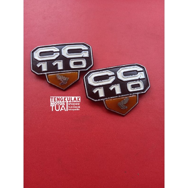 emblem tepong box bok aki side cover imitasi mirip ori original cg 110 cg110