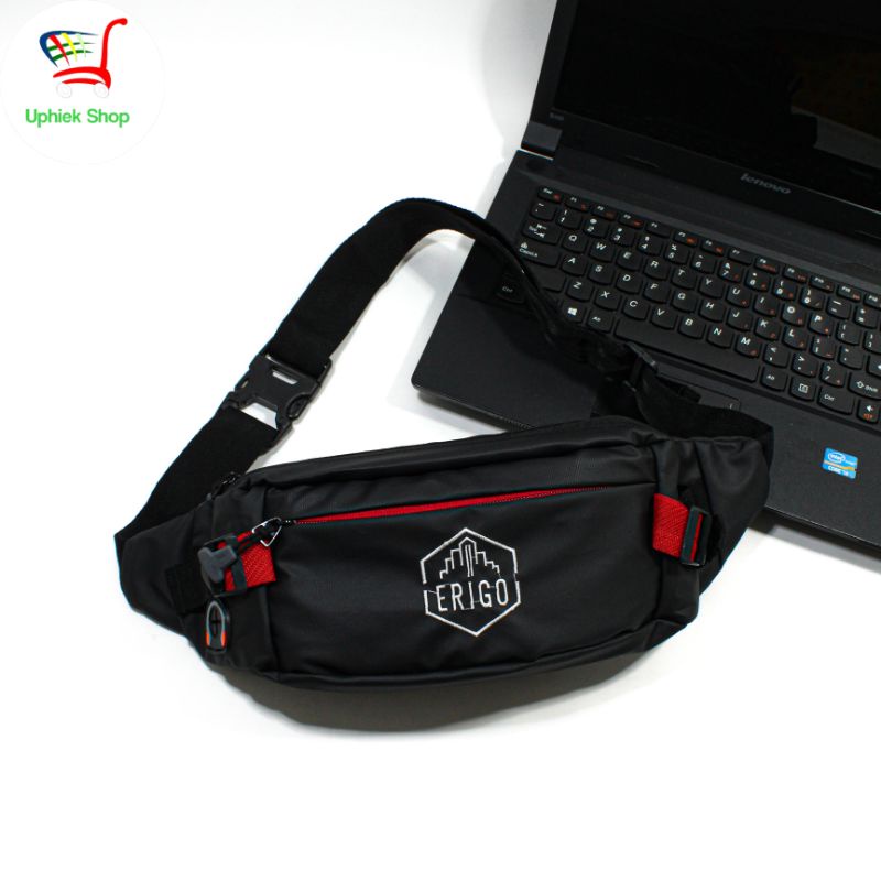 Tas Selempang Pria ERIGO Waterproof WaistBag Pria Wanita Anti Air Anti Sobek Premium Murah