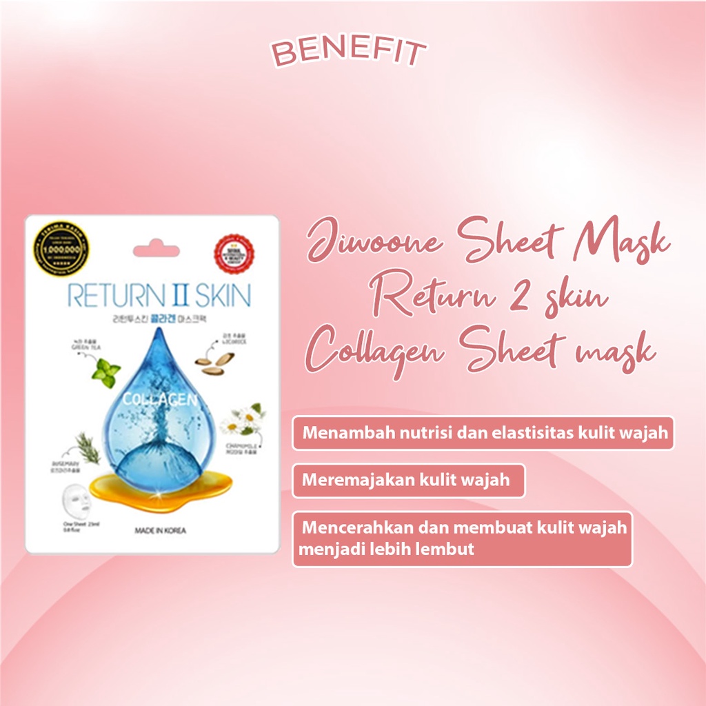 [ SKINHOUSEID ] JIWOONE SHEET MASK - Face Mask Korea - Masker Wajah Termurah Original ber BPOM