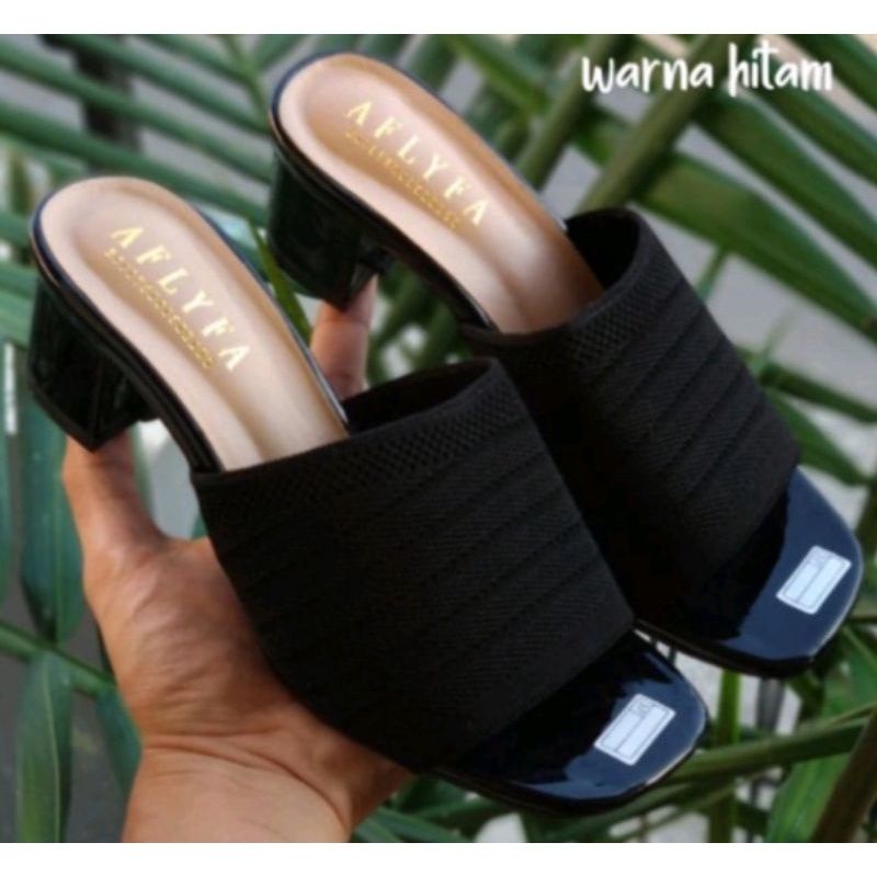 sandal wedges wanita rajut import hak tahu