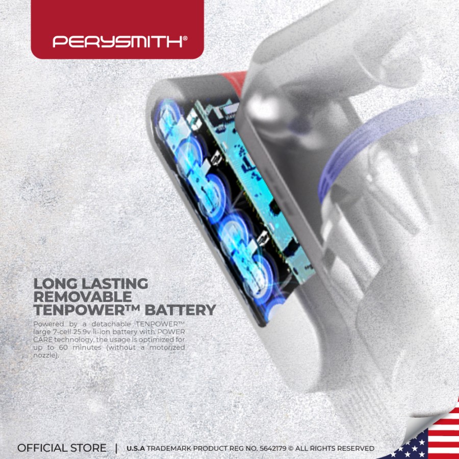 PerySmith X7 Cordless Vacuum Cleaner Handheld Penyedot Debu 32KPA