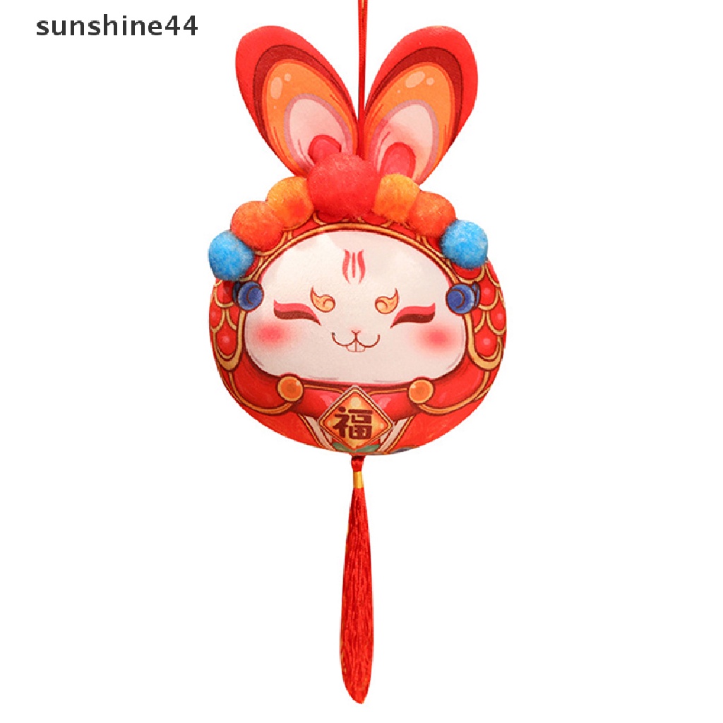 Sunshine Mainan Boneka Plush Kelinci Fu Lucu 2023 Maskot Tahun Baru Cina