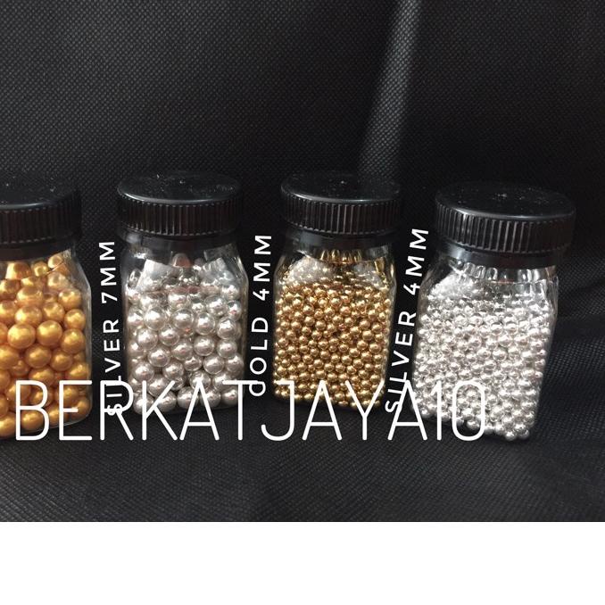 

Star 10.10 Sprinkle Mutiara Silver Gold Pearl Hiasan Kue Trimit Dekorasi Edible gas !!