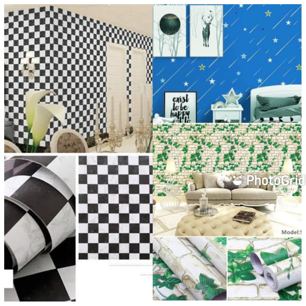 Wallpaper Stiker Plafon Atap Rumah Motif Bintang Kejora Pelapis Lemari Pintu Kayu Dinding Kamar Ruan