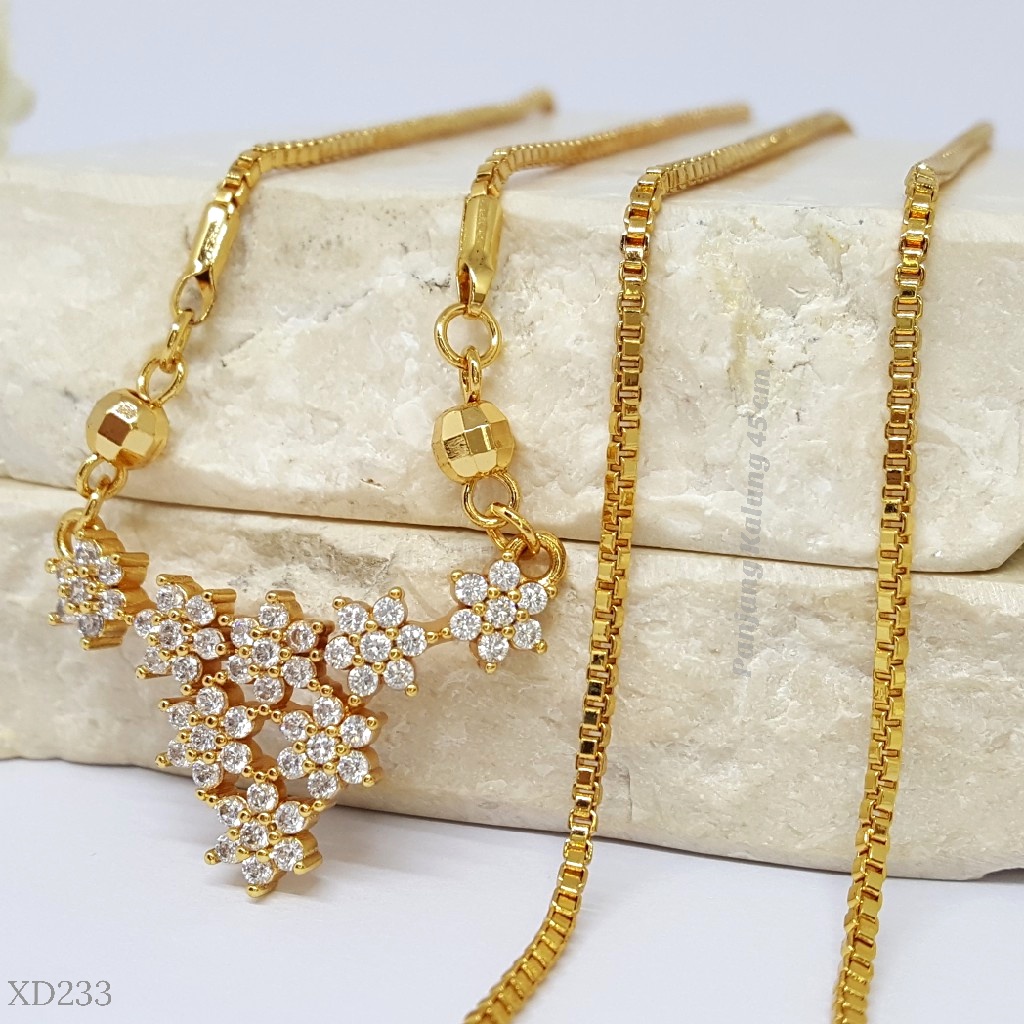 PGX Kalung Wanita Xuping Aksesoris Fashion Perhiasan Lapis Emas XD233