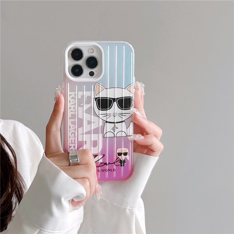 Carl Casing Soft Case IPhone 14 / 13 / 12 / 11 Pro Max Warna Laser Macaron Berkilau