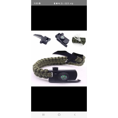 Gelang Paracord Survival Bracelet with magnesium Fire starter