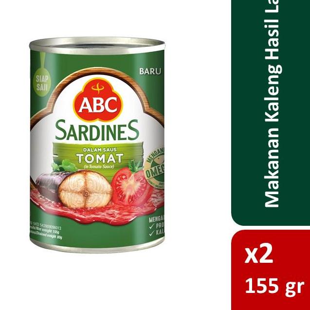 

れ ABC Sarden Saus Tomat 155 g x2 NEW 2994 ❖