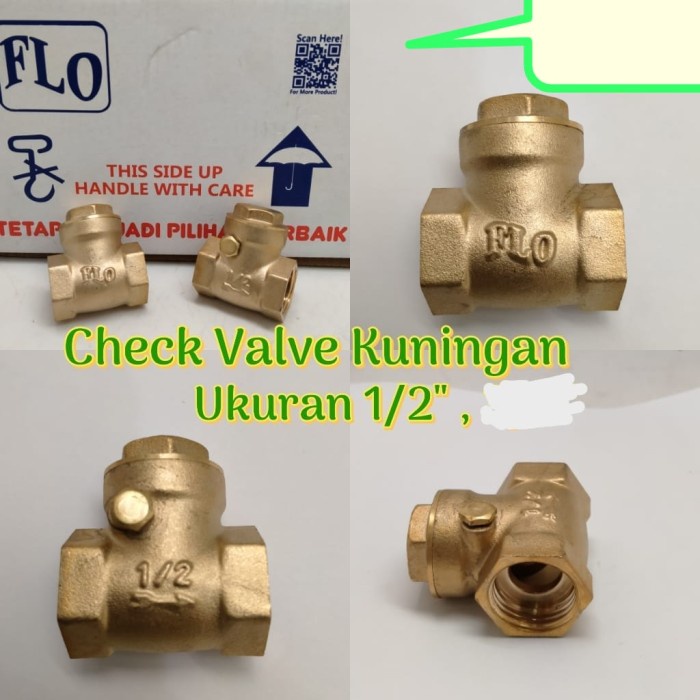 Check Valve Kuningan 1/2 Inch Bonucci  / Klep Tabok / Swing Check Valve
