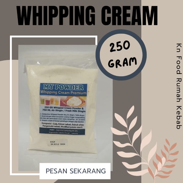 

Bubuk Instan Whipping Cream 250 gram - Whipping Cream Whipped Cream