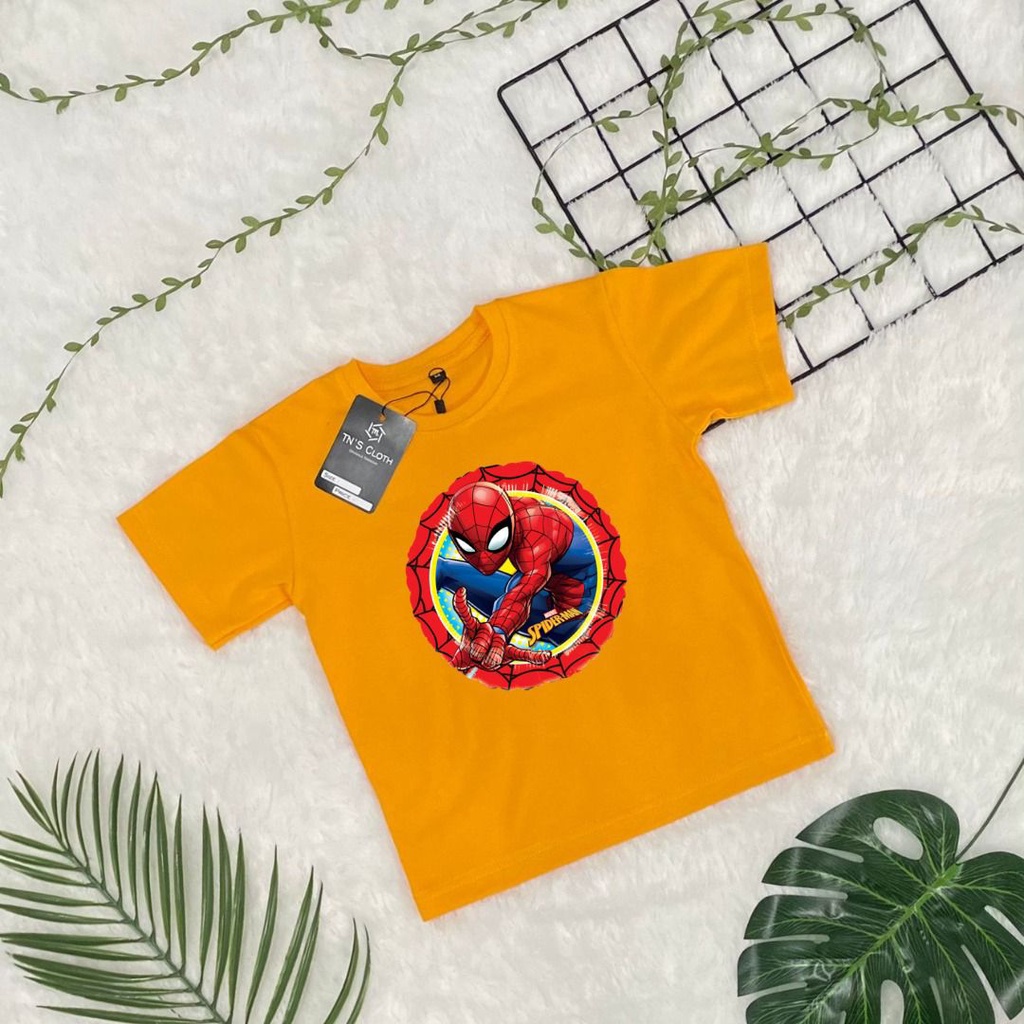 Baju anak spiderman premium.kaos atasan anak bahan katun combad 1 2 3 4 5 6 7 8 9 tahun
