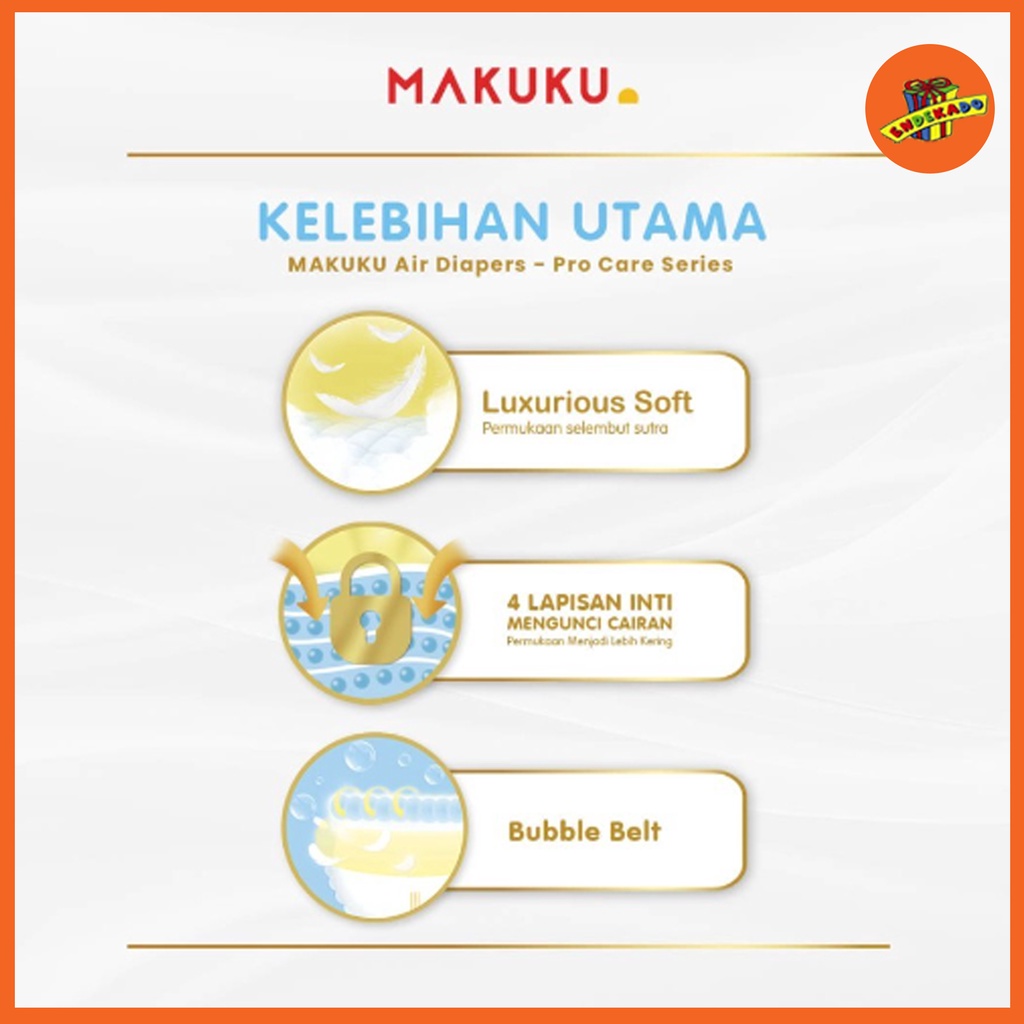 MAKUKU Air Diapers Premium Pro Care Tape M36 - M 36 - Popok Perekat