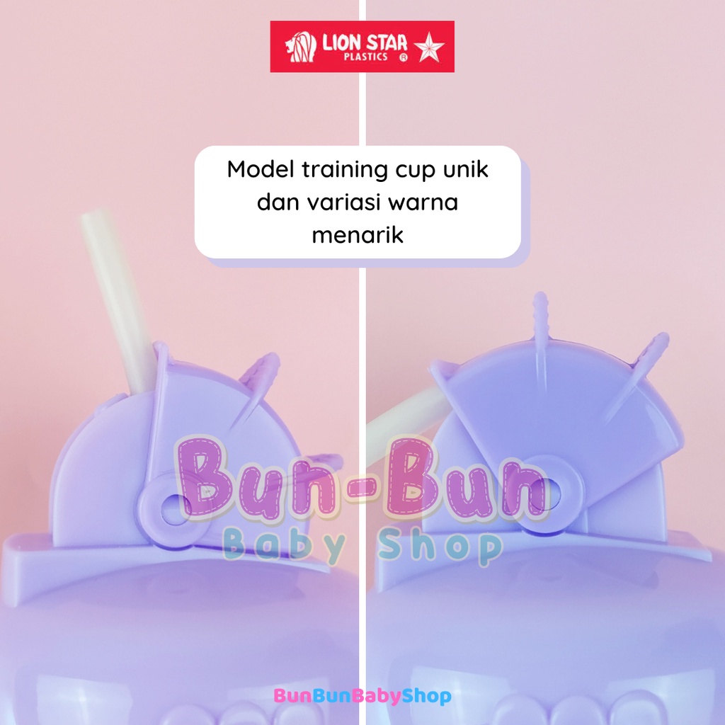 LION STAR Gelas Minum Sedotan Anti Pecah Training Bottle Cup Mug BPA FREE Tempat Botol Susu Baby New Born Boy Girl Perlengkapan Makan Anak Balita Newborn Bunbunbabyshop