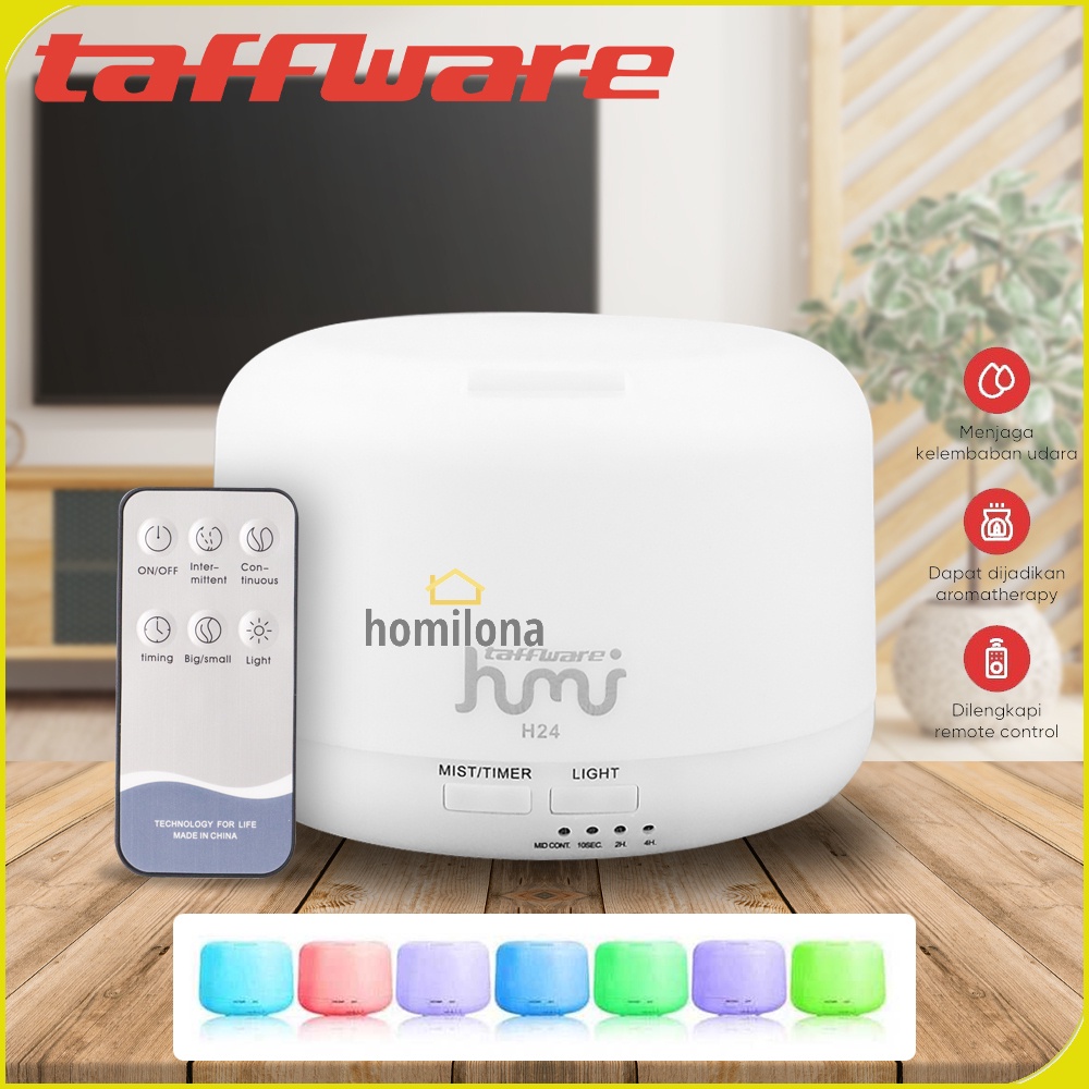 Humidifier Diffuser Aromatherapy Essential Oil 7 Color Koleksi Tanpa Kapas 300ml 500ml Remote Control