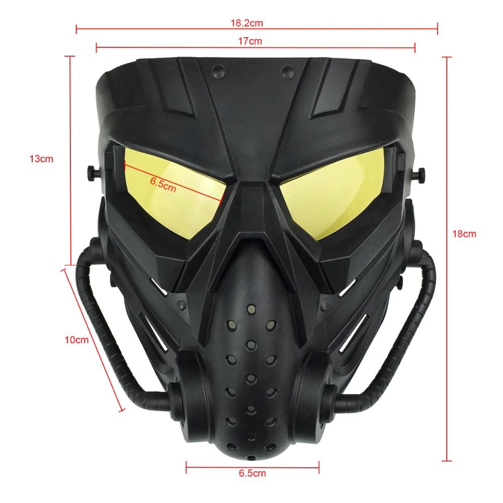 Masker Topeng Airsoft Gun Paintball Full Face Anti Fog Model Alien - WST01 - Black