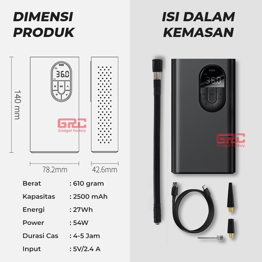 Kompresor Udara Portable Baseus Pompa Mobil Sepeda Motor Elektrik Pump